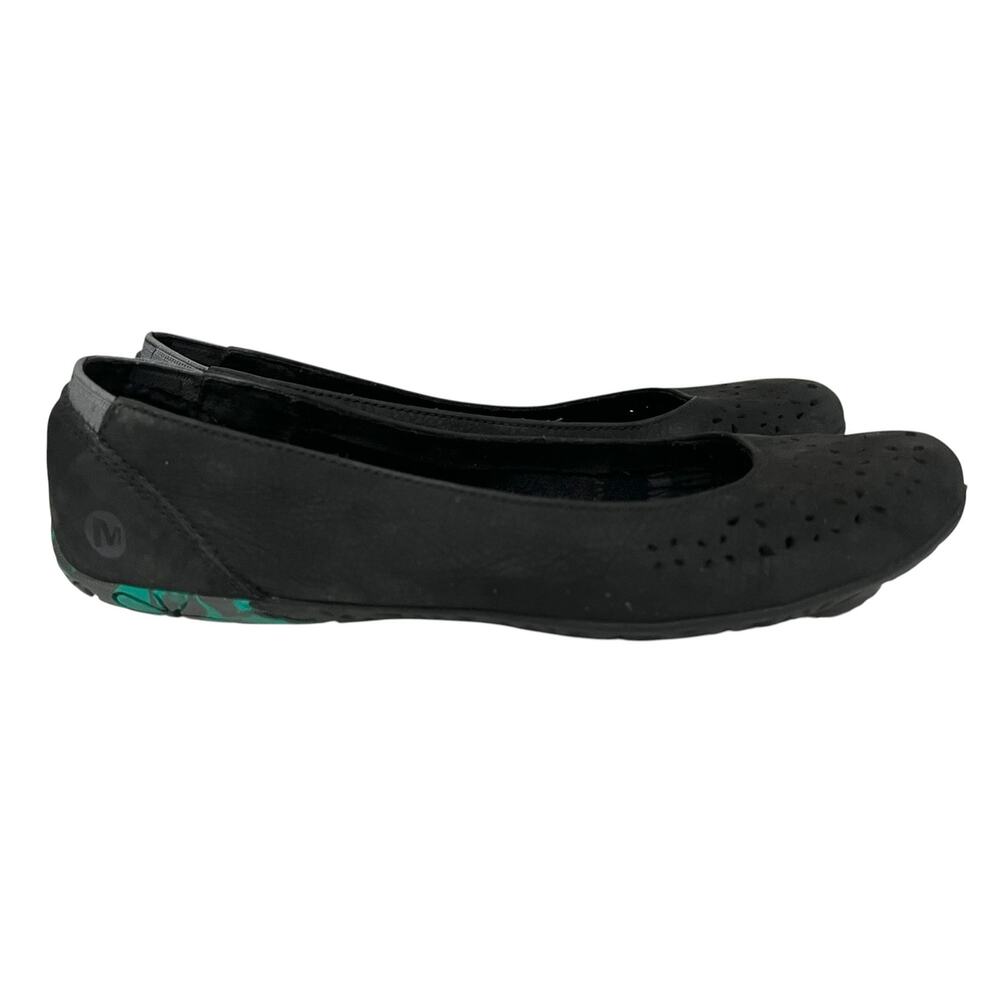 Merrell Women's Size 8 Mimix Haze Cut Out Black Leather Ballet Flats Slip On